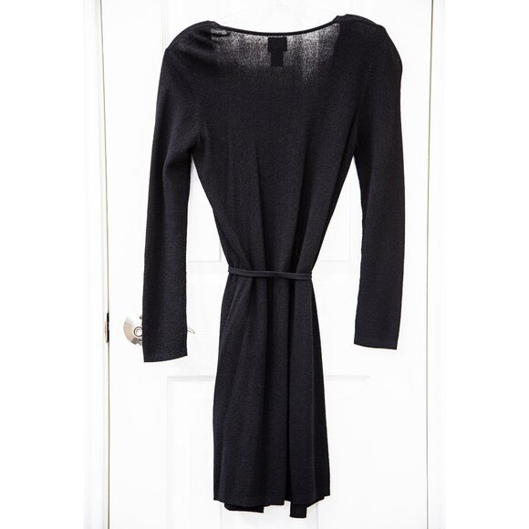 International Concepts Long-Sleeved Knee-Length Black Wrap Cardigan, size S - Picture 5 of 6